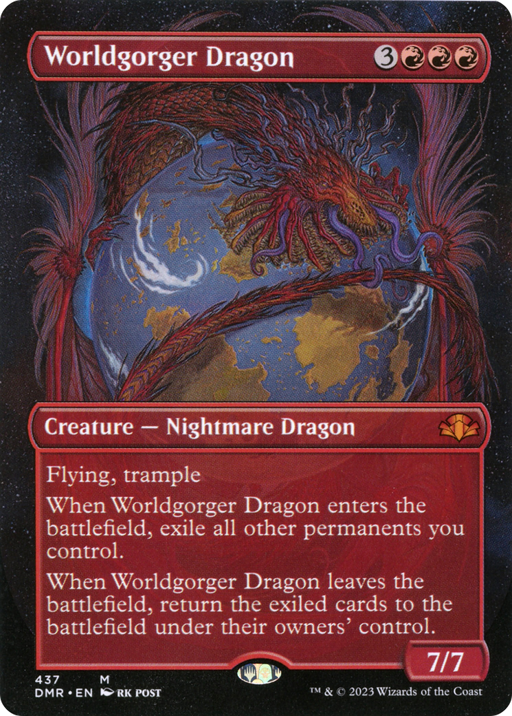 Worldgorger Dragon (Borderless Alternate Art) [Dominaria Remastered] | Red Riot Games CA