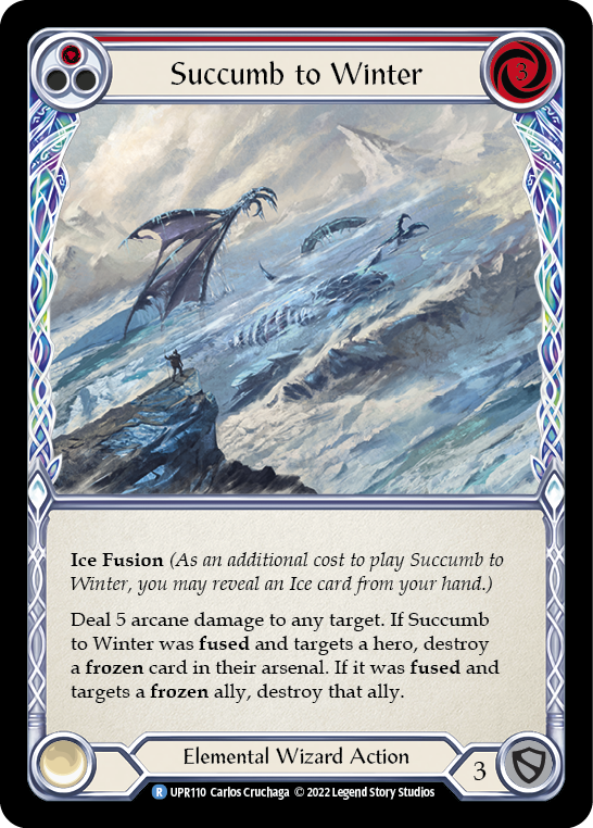Succumb to Winter (Red) [UPR110] (Uprising)  Rainbow Foil | Red Riot Games CA