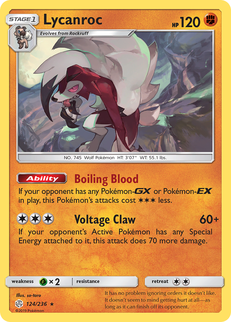 Lycanroc (124/236) [Sun & Moon: Cosmic Eclipse] | Red Riot Games CA