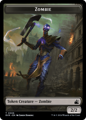 Elf Knight // Zombie Double-Sided Token [Ravnica Remastered Tokens] | Red Riot Games CA