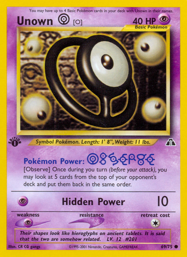 Unown [O] (69/75) [Neo Discovery 1st Edition] | Red Riot Games CA
