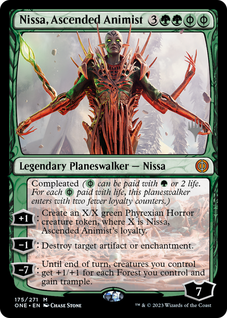 Nissa, Ascended Animist (Promo Pack) [Phyrexia: All Will Be One Promos] | Red Riot Games CA