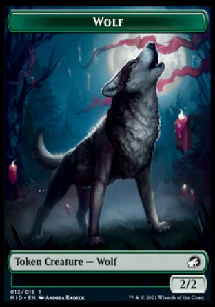 Wolf // Teferi, Who Slows the Sunset Emblem Double-Sided Token [Innistrad: Midnight Hunt Tokens] | Red Riot Games CA