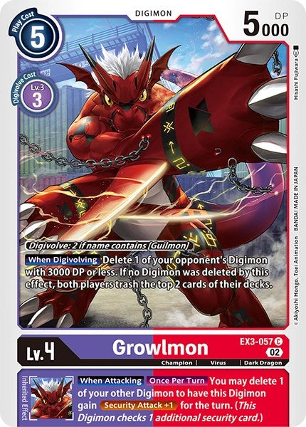 Growlmon [EX3-057] [Revision Pack Cards] | Red Riot Games CA