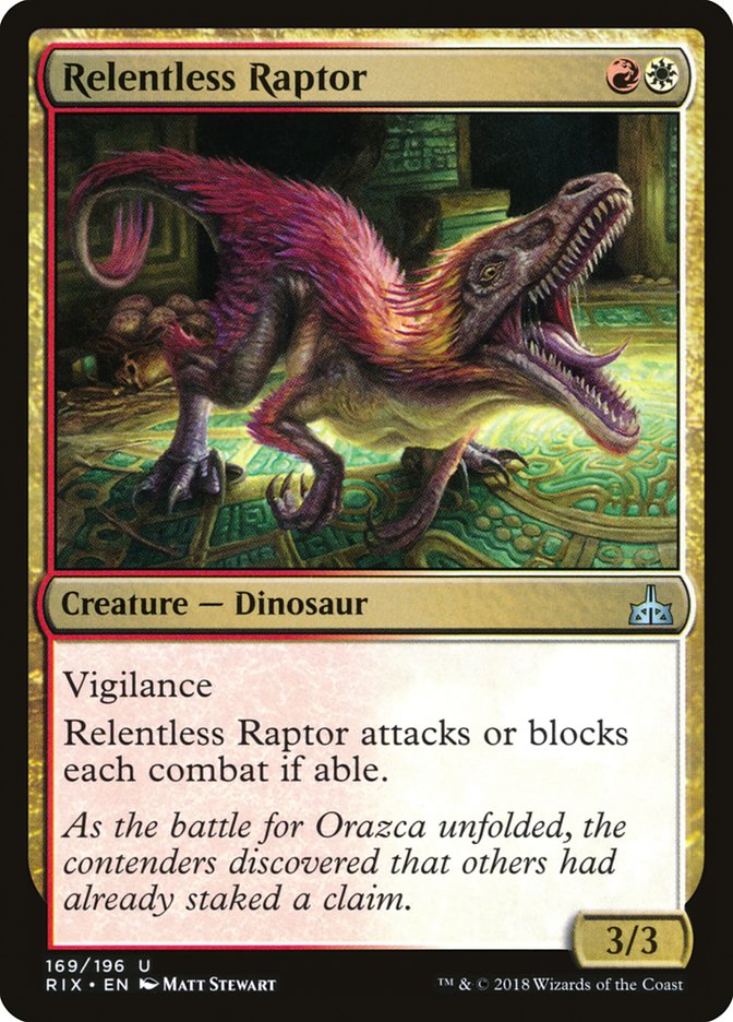 Relentless Raptor [Rivals of Ixalan] | Red Riot Games CA