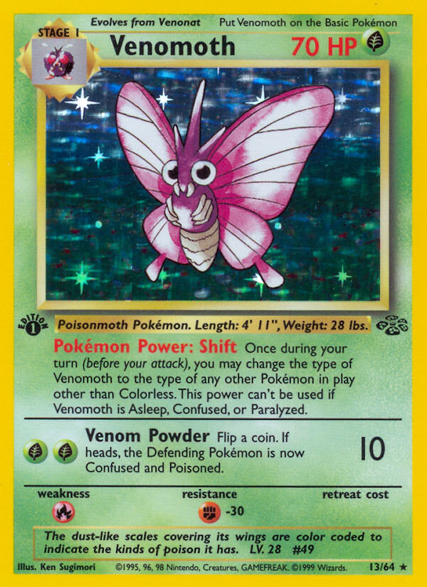 Venomoth (13/64) [Jungle 1st Edition] | Red Riot Games CA