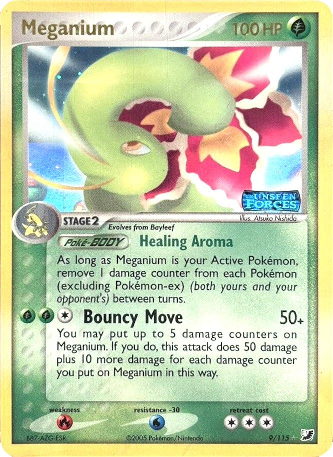 Meganium (9/115) (Stamped) [EX: Unseen Forces] | Red Riot Games CA