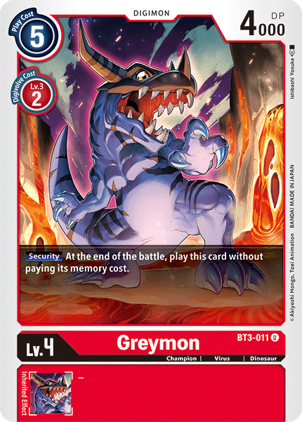 Greymon [BT3-011] [Release Special Booster Ver.1.5] | Red Riot Games CA