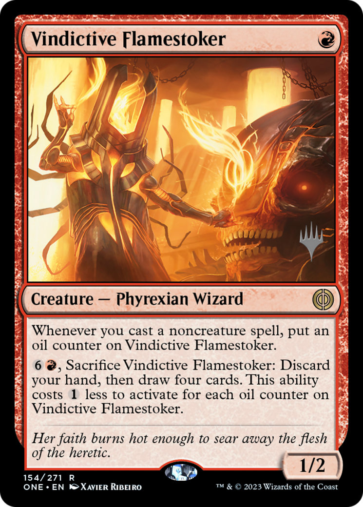 Vindictive Flamestoker (Promo Pack) [Phyrexia: All Will Be One Promos] | Red Riot Games CA
