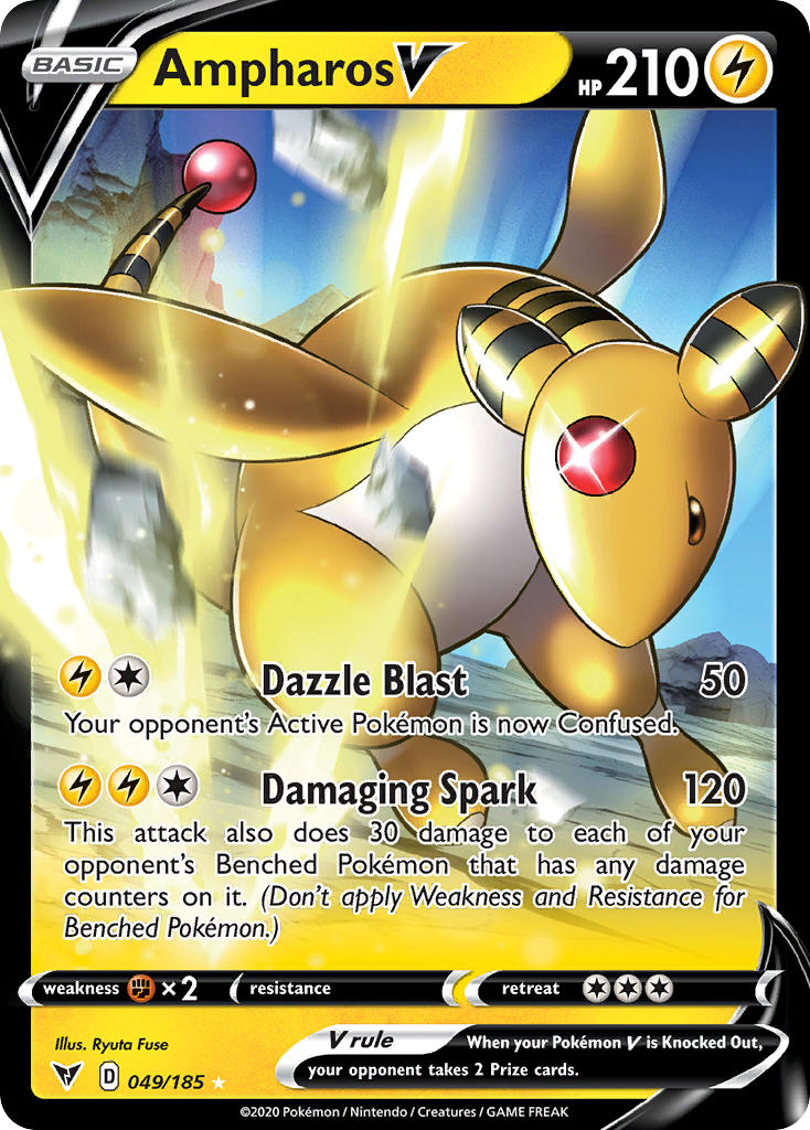 Ampharos V (049/185) [Sword & Shield: Vivid Voltage] | Red Riot Games CA