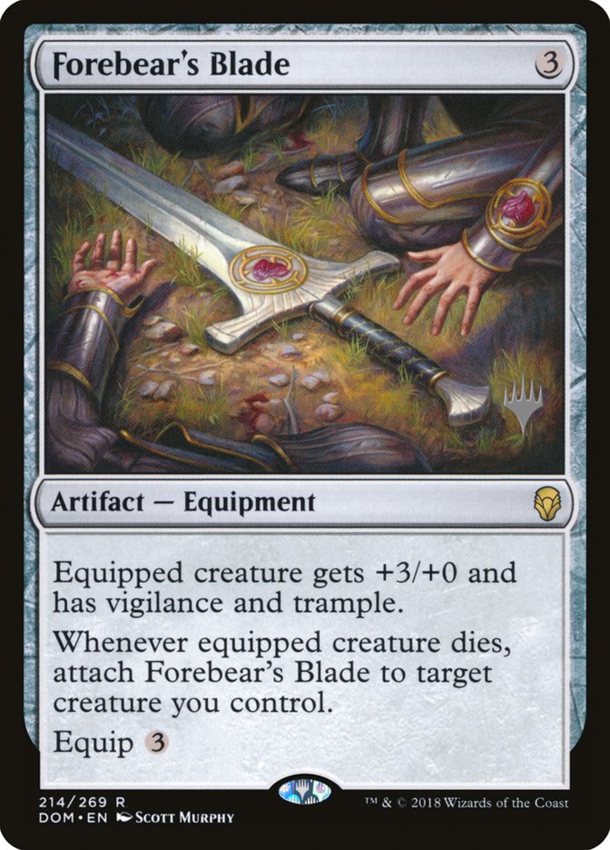 Forebear's Blade (Promo Pack) [Dominaria Promos] | Red Riot Games CA