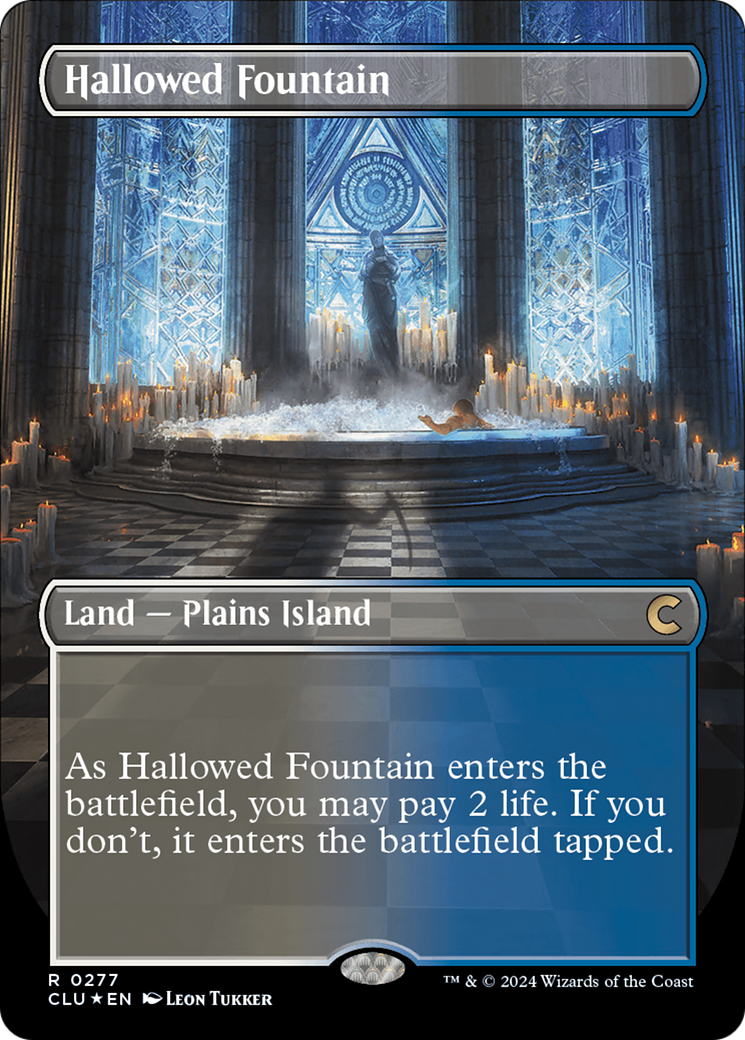 Hallowed Fountain (Borderless) [Ravnica: Clue Edition] | Red Riot Games CA