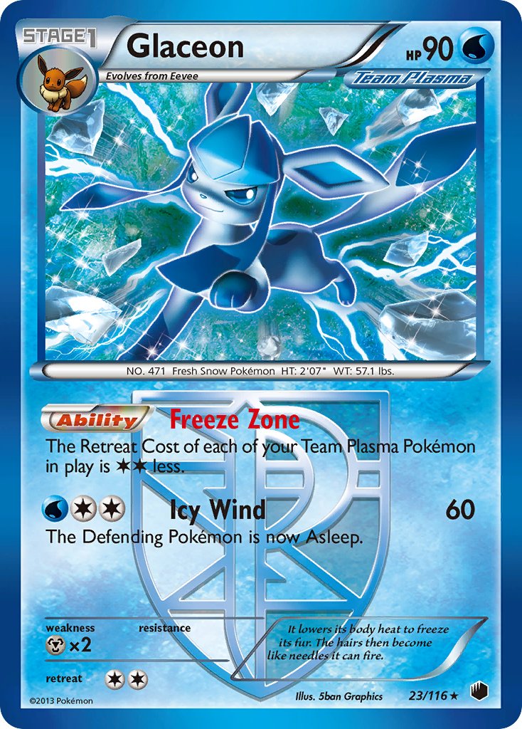 Glaceon (23/116) (Theme Deck Exclusive) [Black & White: Plasma Freeze] | Red Riot Games CA
