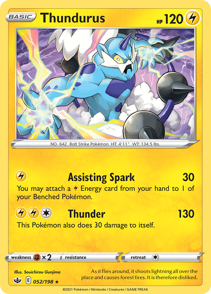 Thundurus (052/198) (Theme Deck Exclusive) [Sword & Shield: Chilling Reign] | Red Riot Games CA