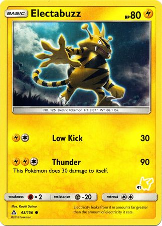 Electabuzz (43/156) (Pikachu Stamp #41) [Battle Academy 2020] | Red Riot Games CA