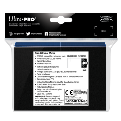 Ultra PRO: Standard 100ct Sleeves - Eclipse Gloss (Pacific Blue)