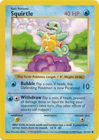 Squirtle (63/102) [Base Set Shadowless Unlimited] | Red Riot Games CA