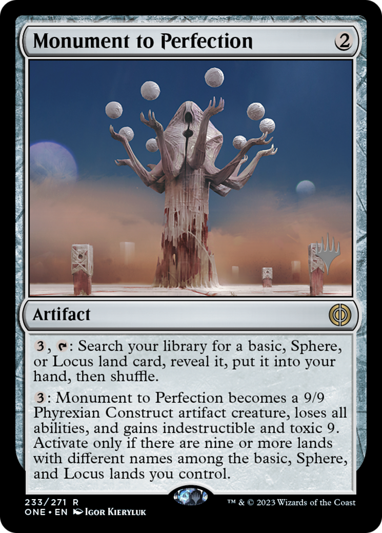 Monument to Perfection (Promo Pack) [Phyrexia: All Will Be One Promos] | Red Riot Games CA