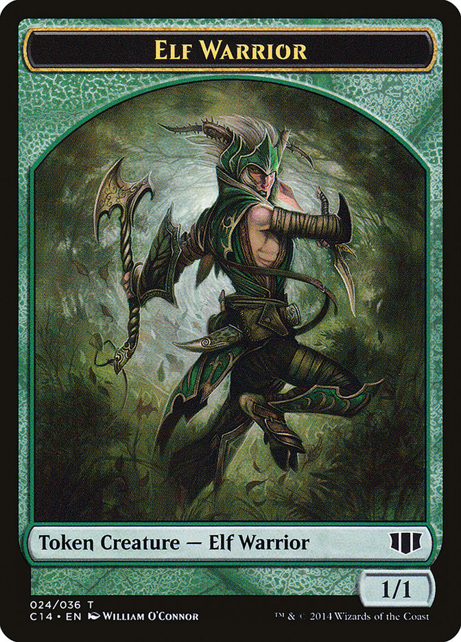 Elephant // Elf Warrior Double-Sided Token [Commander 2014 Tokens] | Red Riot Games CA