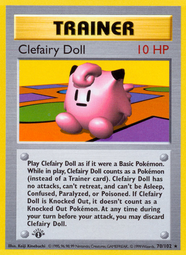 Clefairy Doll (70/102) (Shadowless) [Base Set 1st Edition] | Red Riot Games CA