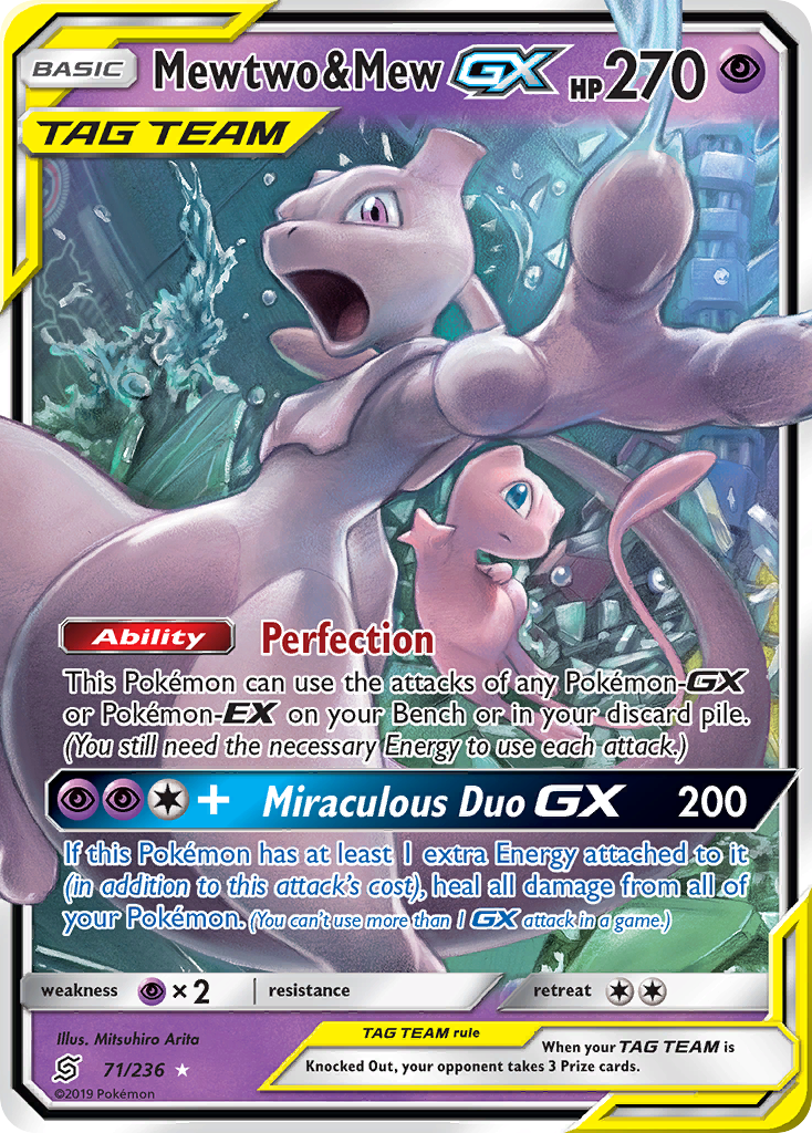 Mewtwo & Mew GX (71/236) [Sun & Moon: Unified Minds] | Red Riot Games CA