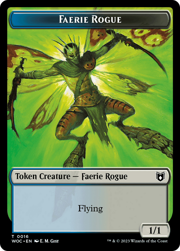 Faerie Rogue // Faerie (0016) Double-Sided Token [Wilds of Eldraine Commander Tokens] | Red Riot Games CA