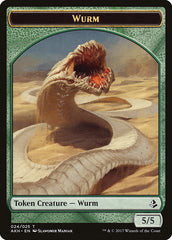 Unwavering Initiate // Wurm Double-Sided Token [Amonkhet Tokens] | Red Riot Games CA