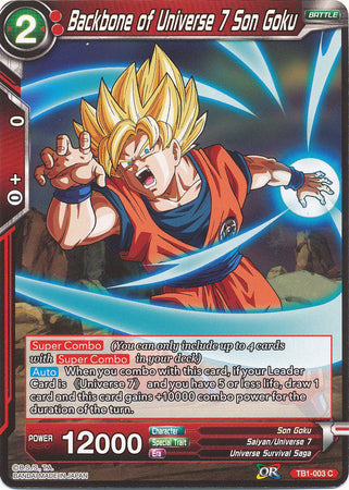 Backbone of Universe 7 Son Goku (TB1-003) [The Tournament of Power] | Red Riot Games CA