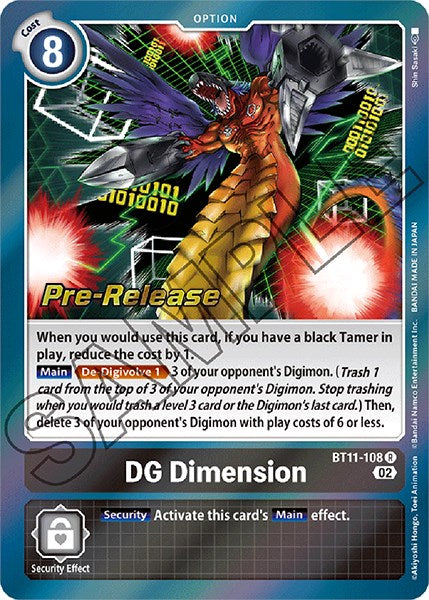 DG Dimension [BT11-108] [Dimensional Phase Pre-Release Promos] | Red Riot Games CA