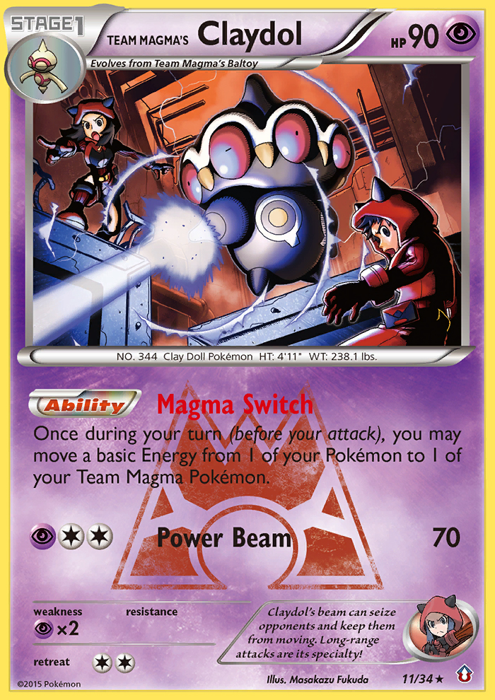 Team Magma's Claydol (11/34) [XY: Double Crisis] | Red Riot Games CA
