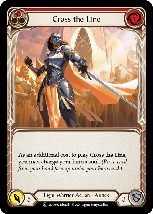 Cross the Line (Red) [U-MON045-RF] (Monarch Unlimited)  Unlimited Rainbow Foil