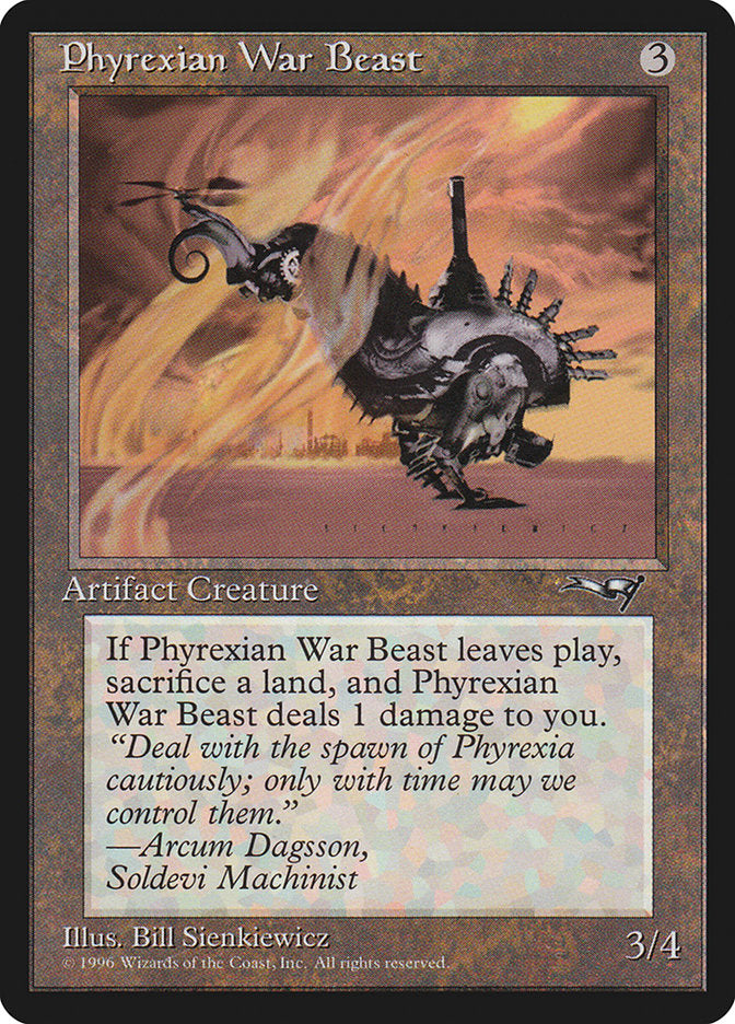 Phyrexian War Beast (Signature on Right) [Alliances] | Red Riot Games CA