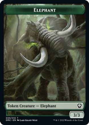 Elephant // Treasure Double-Sided Token [Dominaria United Commander Tokens] | Red Riot Games CA