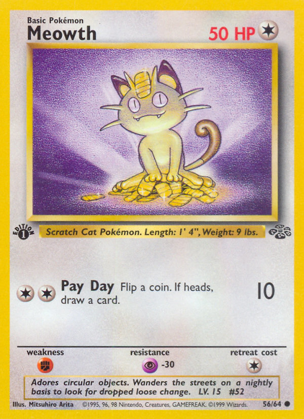 Meowth (56/64) [Jungle 1st Edition] | Red Riot Games CA