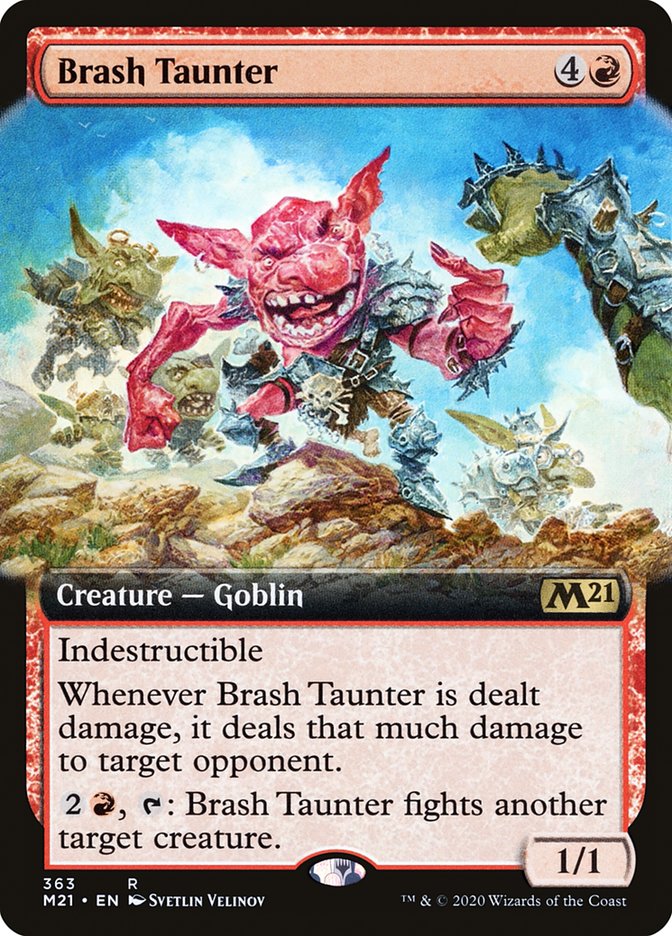 Brash Taunter (Extended Art) [Core Set 2021] | Red Riot Games CA