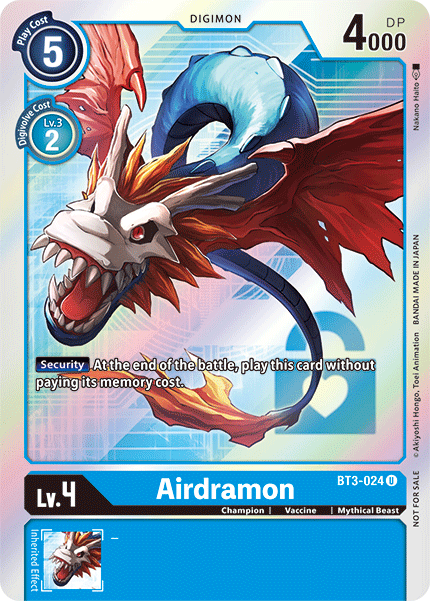 Airdramon [BT3-024] (Buy-A-Box Promo) [Release Special Booster Ver.1.5 Promos] | Red Riot Games CA