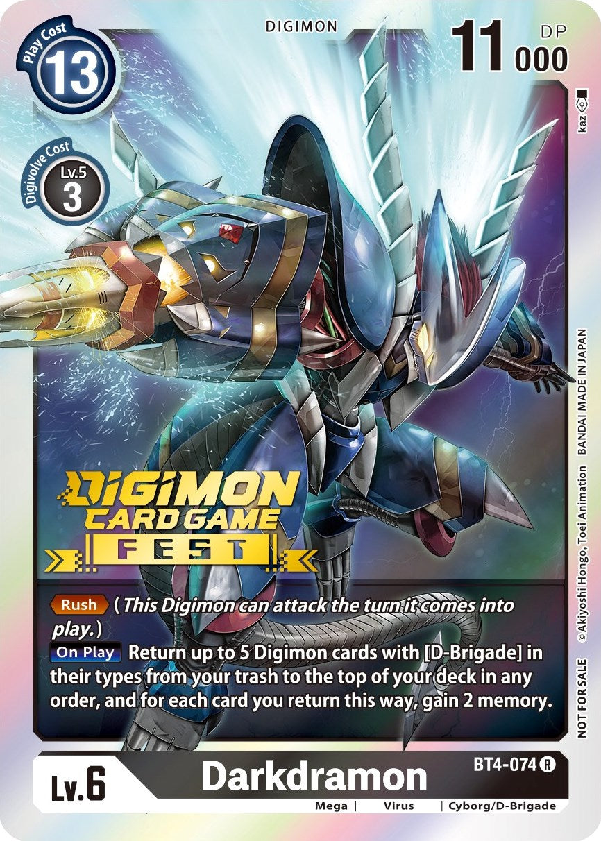 Darkdramon [BT4-074] (Digimon Card Game Fest 2022) [Great Legend Promos] | Red Riot Games CA