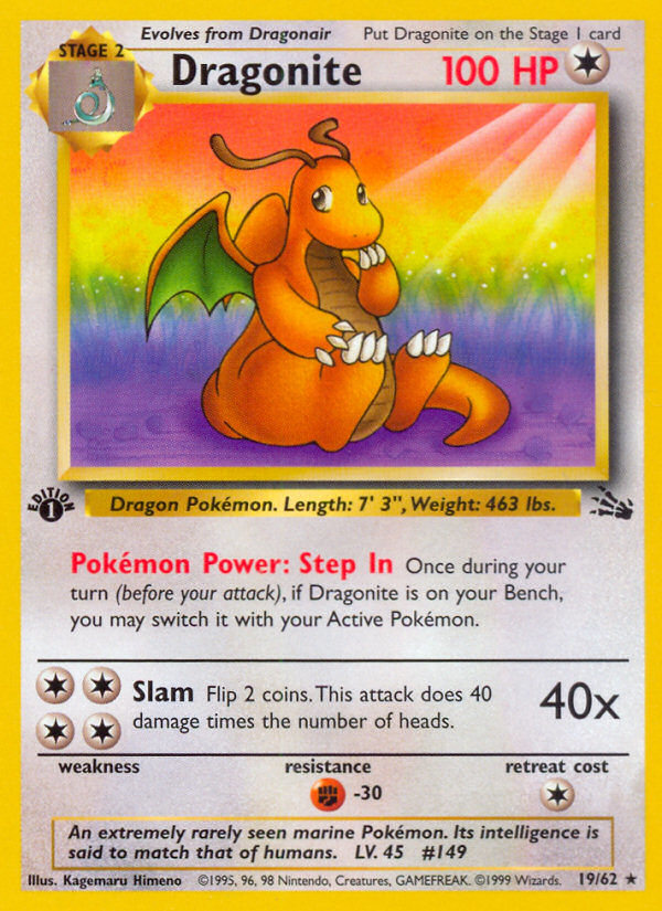 Dragonite (19/62) [Fossil 1st Edition] | Red Riot Games CA