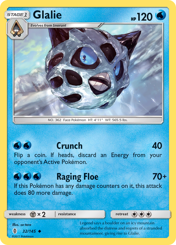 Glalie (32/145) [Sun & Moon: Guardians Rising] | Red Riot Games CA