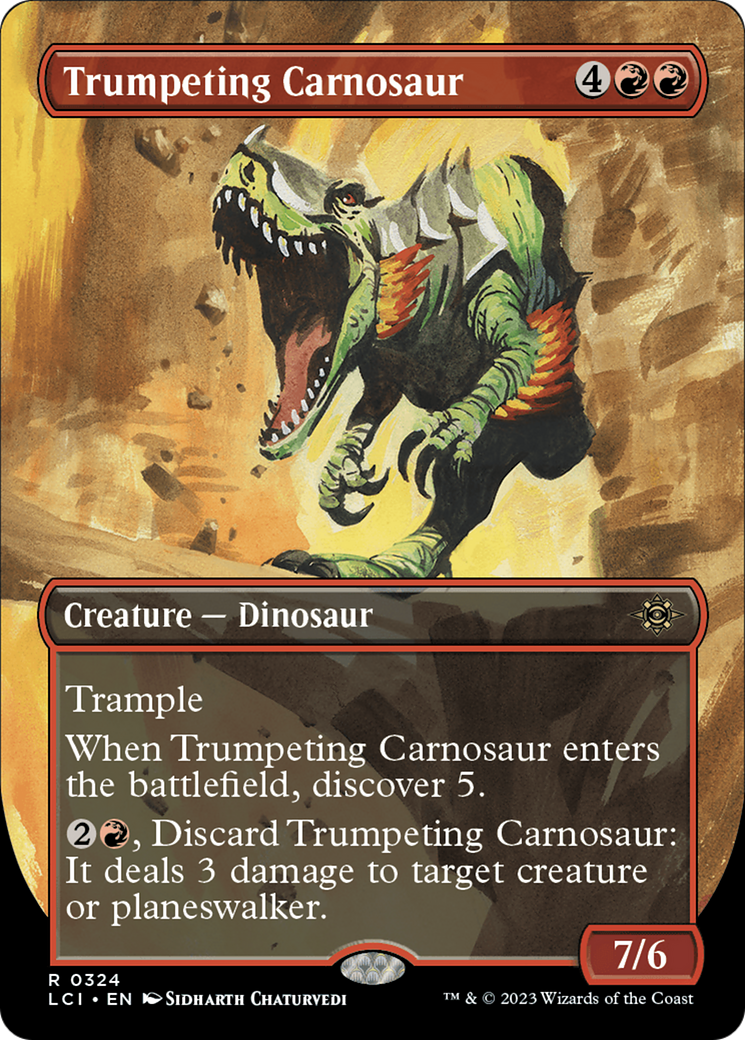 Trumpeting Carnosaur (Borderless) [The Lost Caverns of Ixalan] | Red Riot Games CA