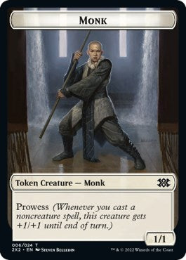 Wrenn and Six Emblem // Monk Double-Sided Token [Double Masters 2022 Tokens] | Red Riot Games CA