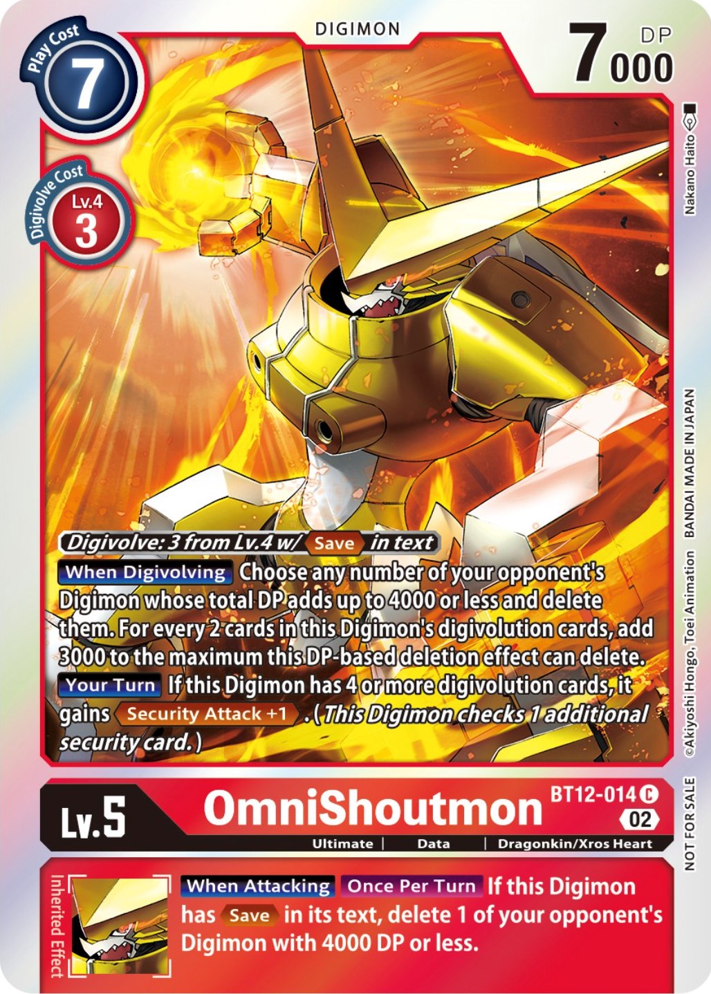 OmniShoutmon [BT12-014] (Box Topper) [Across Time] | Red Riot Games CA