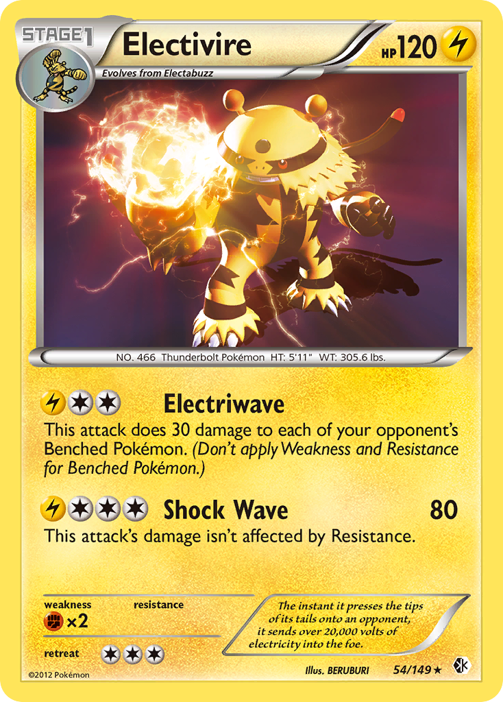 Electivire (54/149) [Black & White: Boundaries Crossed] | Red Riot Games CA