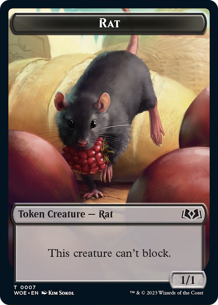 Rat // Food (0010) Double-Sided Token [Wilds of Eldraine Tokens] | Red Riot Games CA