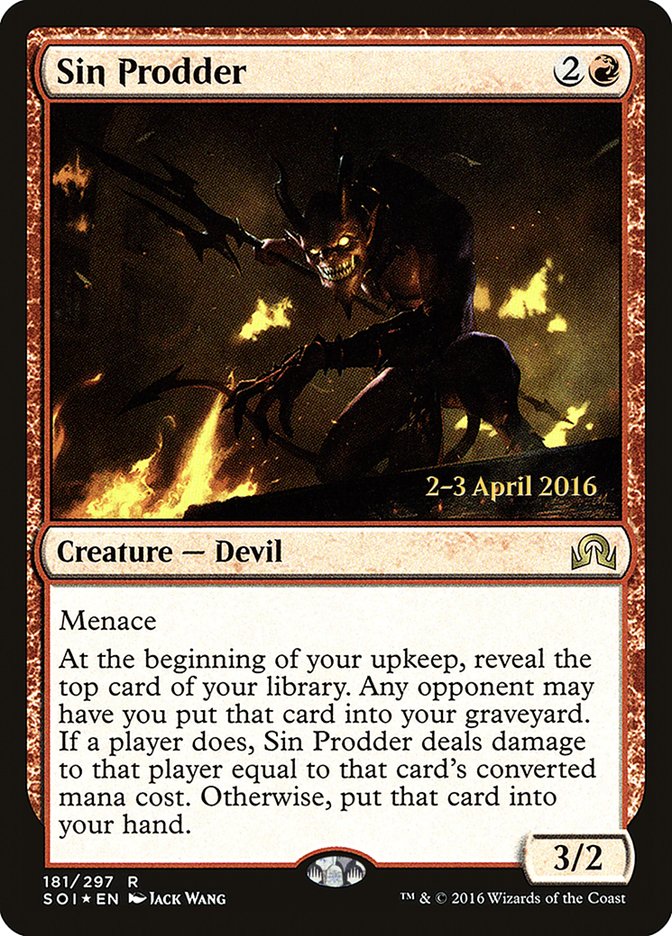 Sin Prodder [Shadows over Innistrad Prerelease Promos] | Red Riot Games CA