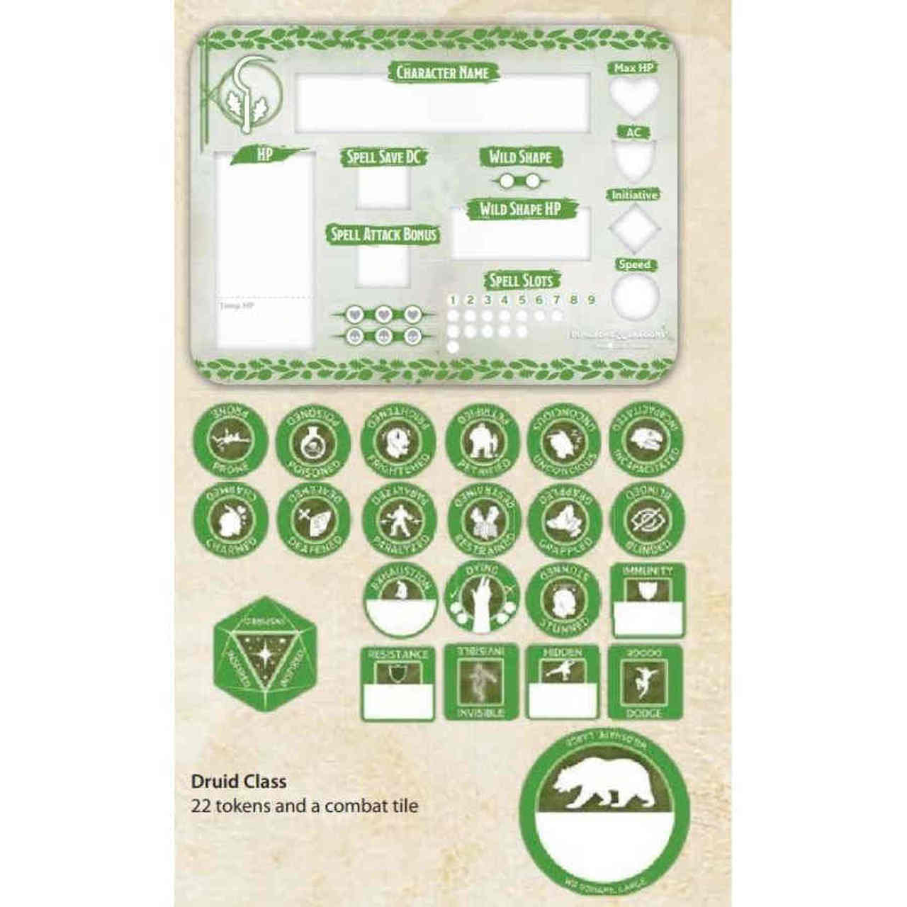 Dungeons and Dragons D&D 5E Compatible Premium Brass Backed Class Tokens -   Canada