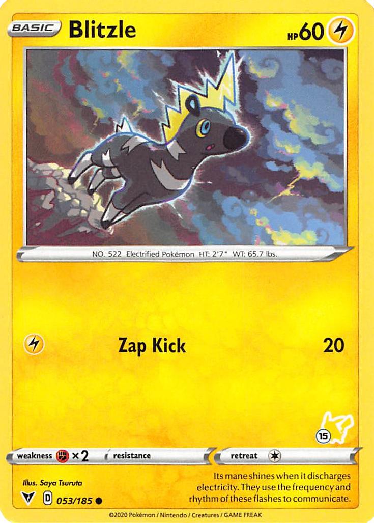 Blitzle (053/185) (Pikachu Stamp #15) [Battle Academy 2022] | Red Riot Games CA