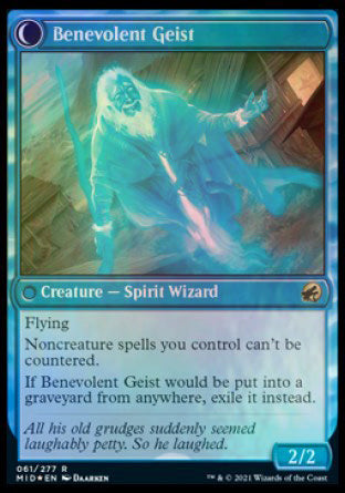 Malevolent Hermit // Benevolent Geist [Innistrad: Midnight Hunt Prerelease Promos] | Red Riot Games CA