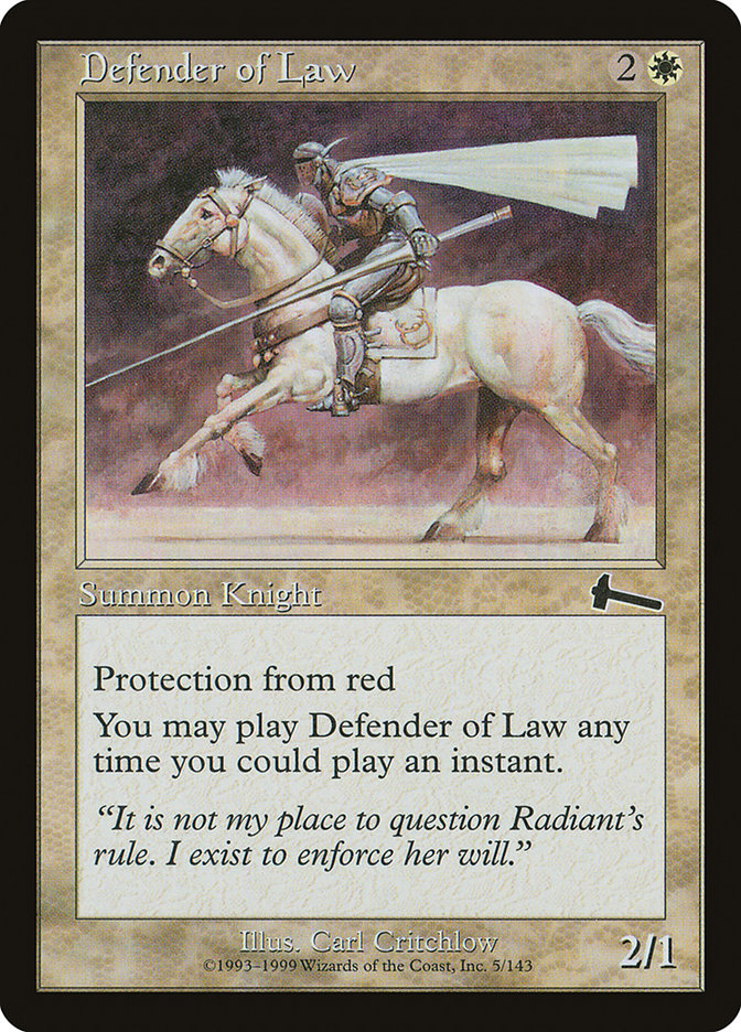 Defender of Law [Urza's Legacy] | Red Riot Games CA