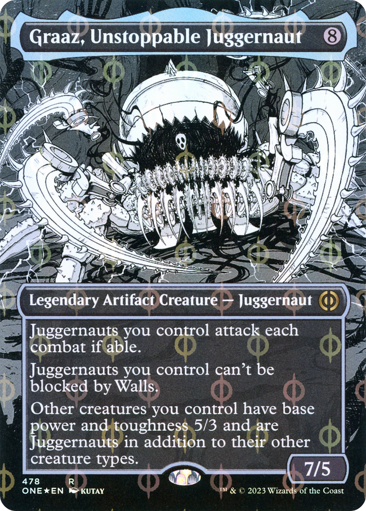 Graaz, Unstoppable Juggernaut (Borderless Manga Step-and-Compleat Foil) [Phyrexia: All Will Be One] | Red Riot Games CA